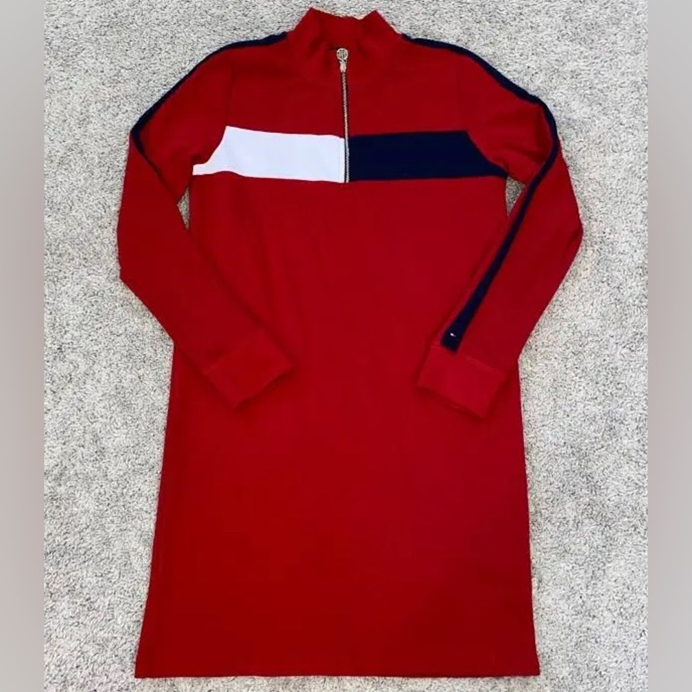 Red Tommy Hilfiger Denim dress long sleeve